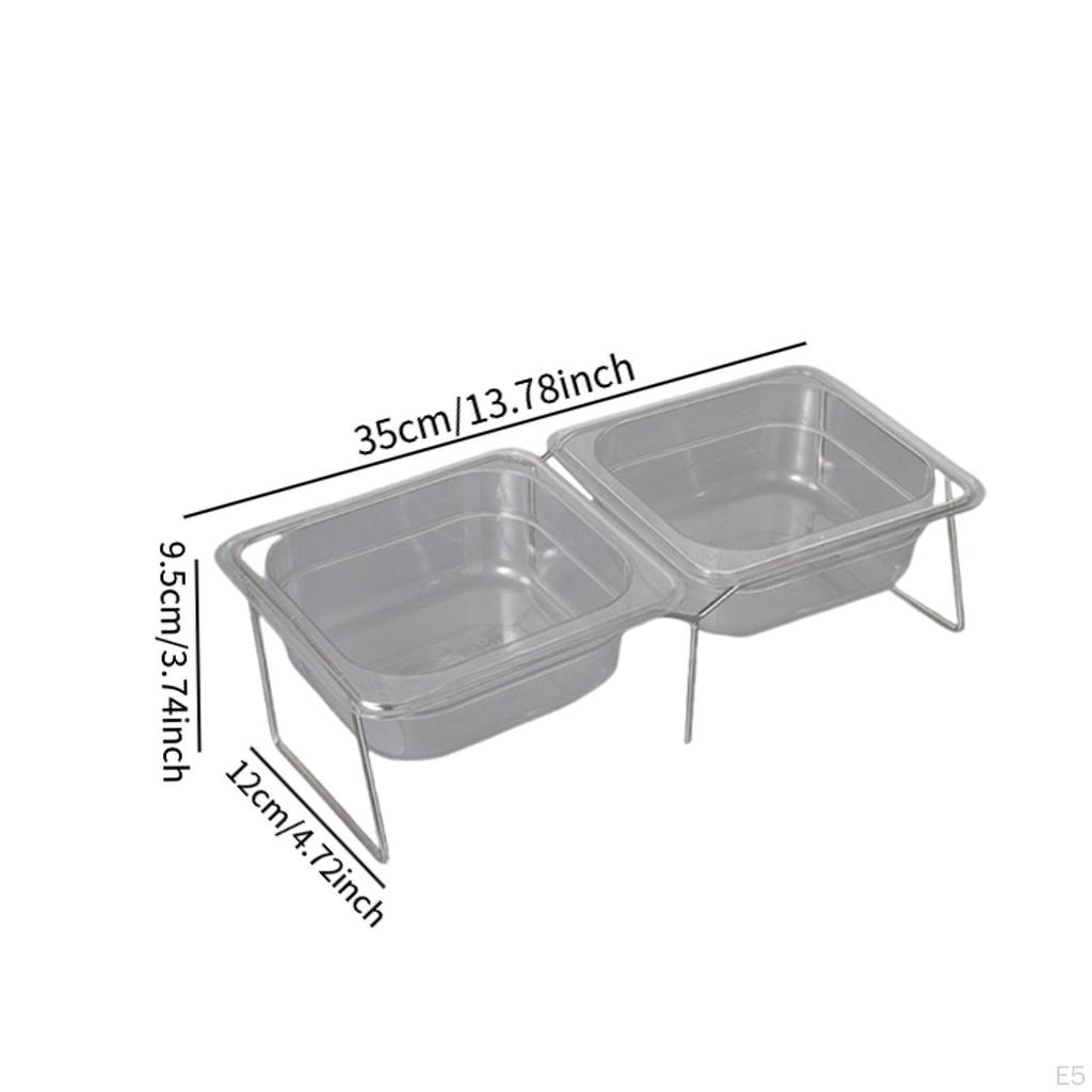 Acrylic Dog Feeding Bowl with Tilted Design 15 Degree Slant Stable Base Neck Support Stand Included