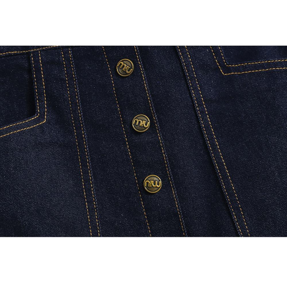 Dimanaf 2025 Mărimi Mari Fuste Noi de Primăvară Femei A-Linie Elastice Denim Fuste Largi Fustă Talie Înaltă Fuste Vintage