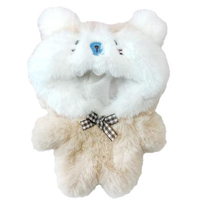 Vestiti di cotone beige e soffici per bambole di peluche da 10 cm, g.trigger, adatti per Oshi-Nui (impuntura).