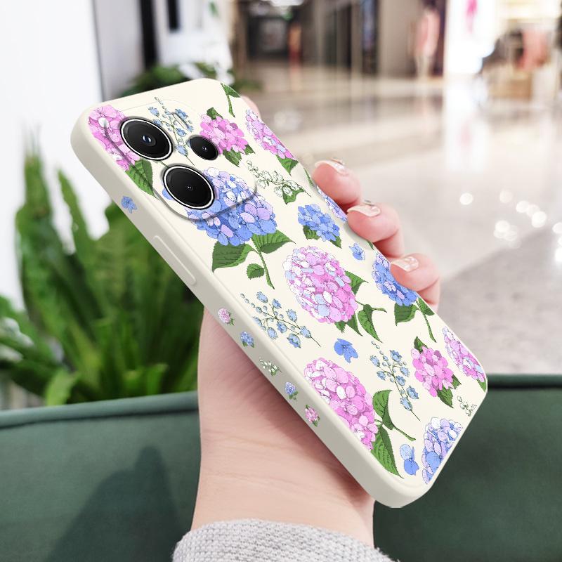 

Beautiful Hydrangeas Phone Case For Xiaomi Redmi Note 14 13 12 12S 11 11S 10 10S 9 9S 15 14C Pro Plus 4G 5G Liquid Silicone Cove Redmi Note14 4G белый