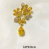 High-End Zircon Flower Copper Brooch Fashion Pin Elegant Brooch Clothing Accessories Women'S Gifts