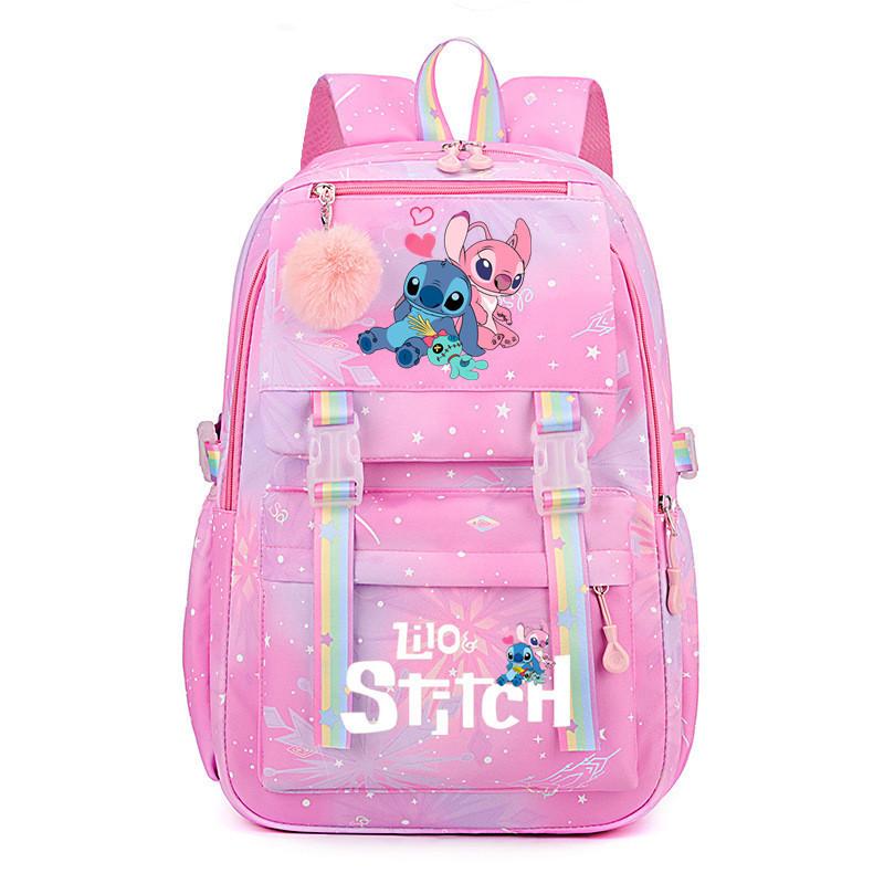 Student Schoolbag Large Capacity Backpack Rainbow Print Cartoon Outdoor Backpack