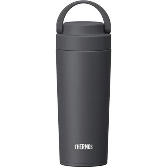 Thermos Bottle Vacuum Insulated Carry Tumbler Handle 420ml Smoke Black JOV-421 SMB