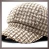 Checkered Casquette Stylish and CP686 [One Limitation] Women's Hat, Cute, (Black)