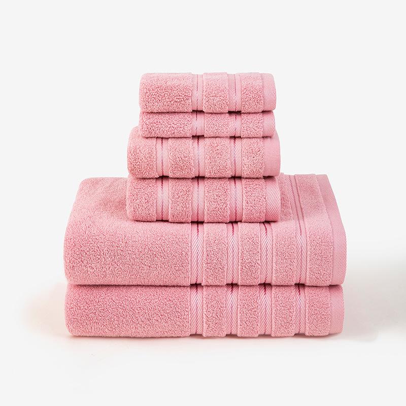 Plain Cotton Six-piece Set of Towels 22 Towels 2 Square Towels Can Be Embroidered