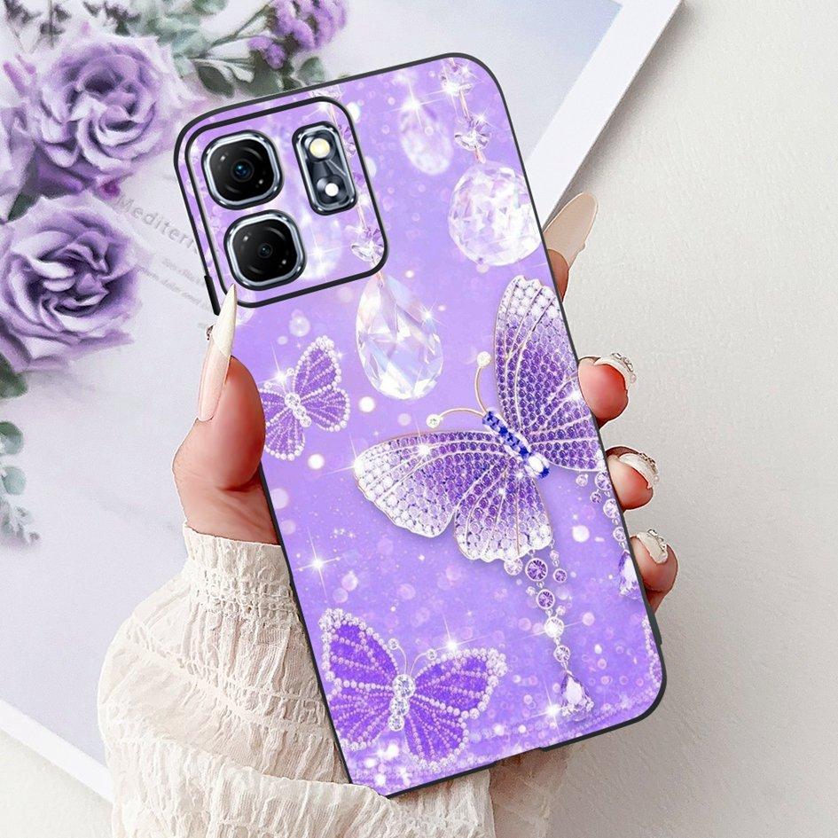 For Infinix Hot 50i Case X6531 New Fashion Flower Love Heart Pattern Soft Silicone Cover For Infinix Smart 9 Smart9 X6532 Bumper