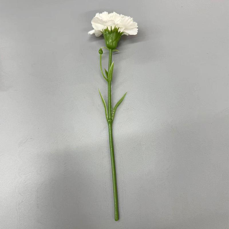 Short Stem Carnation Artificial Silk Flower Bouquet - Hand-Feel Moisturizing Floral Decor for Living Room Tabletop Arrangements