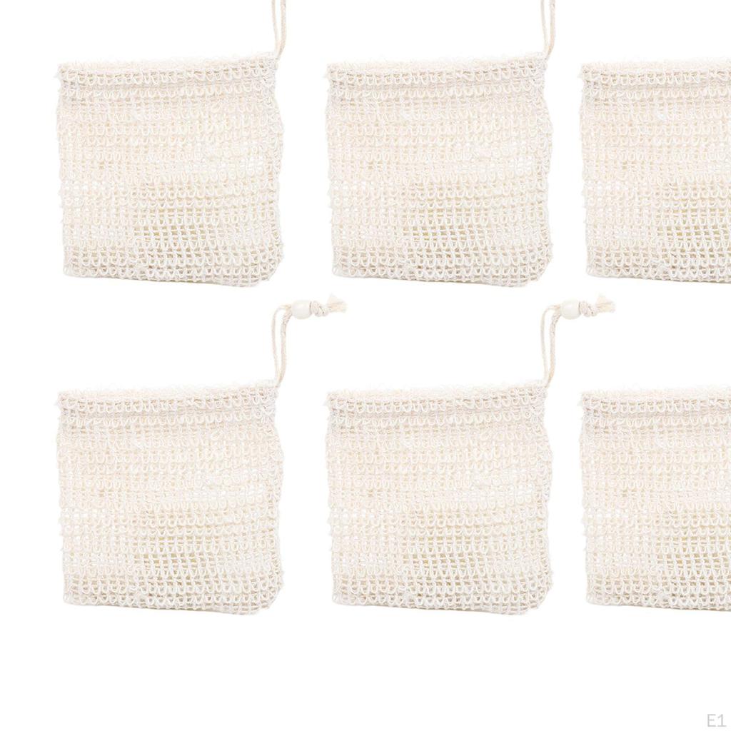 6 Stück Seifensäckchen Beutel Tragbares Netz zum Aufschäumen für Badezimmer und Trocknen