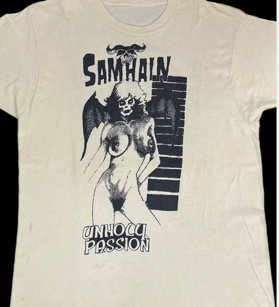 Samhain Band Unholy Passion T-shirt WHITE Unisex S to 5Xl Unisex T-Shirt L
