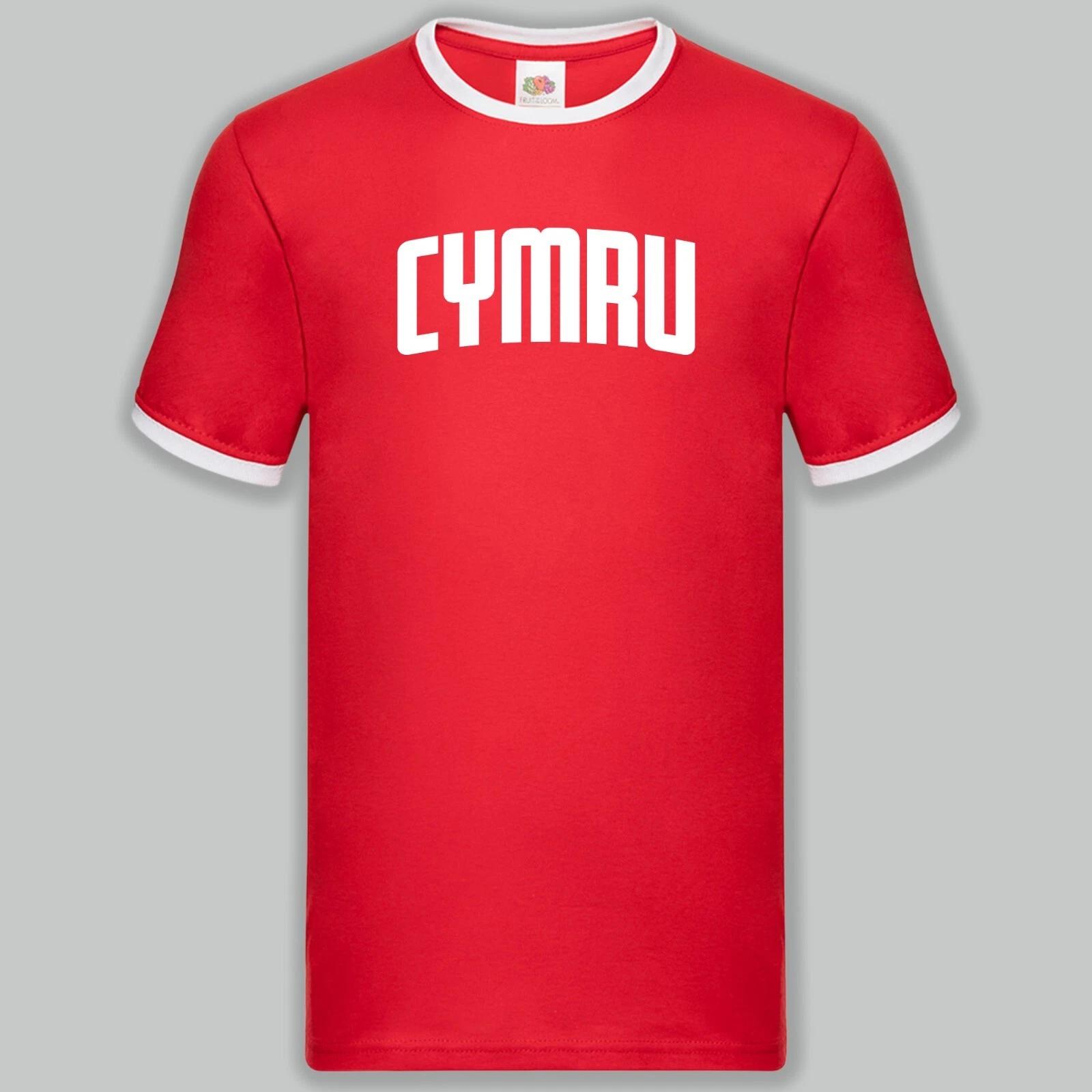 Cymru Varsity Print Ringer T-Shirt Birthday Gift Wales Home Nations 4XL