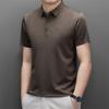 New Summer Men's Business Casual Polo Shirt Short Sleeve Plaid Fashion Polo Collar Top