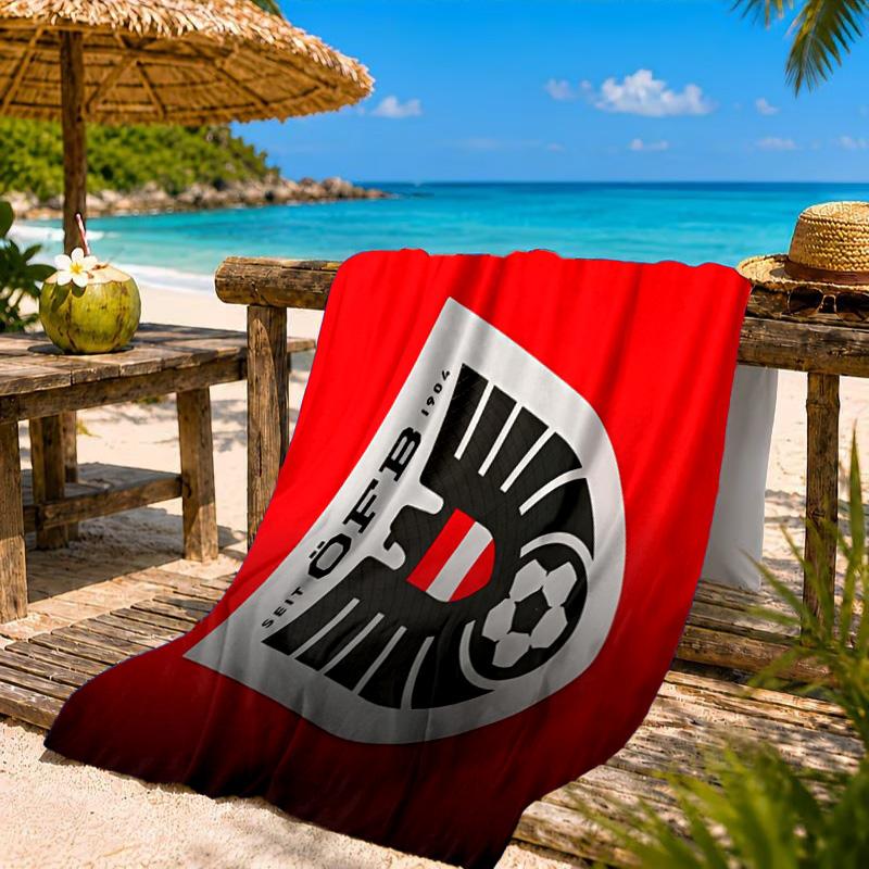 Asciugamano da Spiaggia Emblema Calcio Austria, Asciugatura Rapida, Facile da Curare, Adatto Sia per il Fitness che per le Vacanze al Mare, Essenziale Sportivo