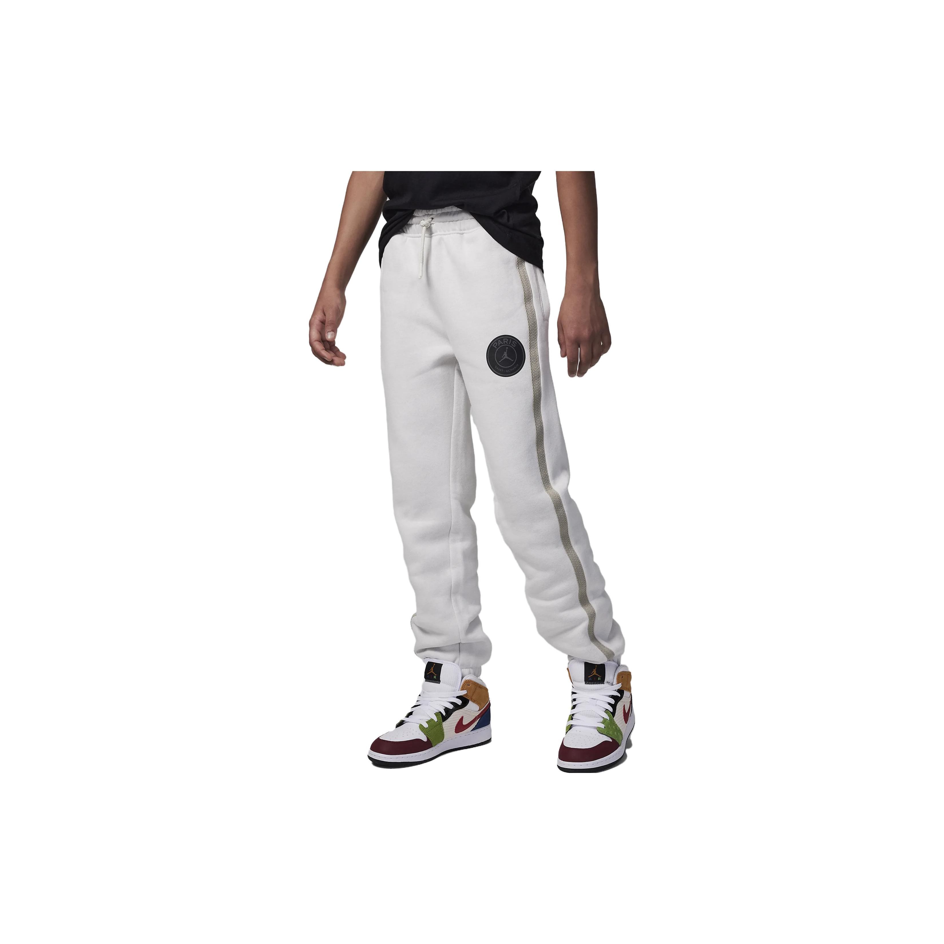 

Jordan Paris Saint-Germain Fleece Trousers With Logo Print Kids Bottoms White FV2581-072