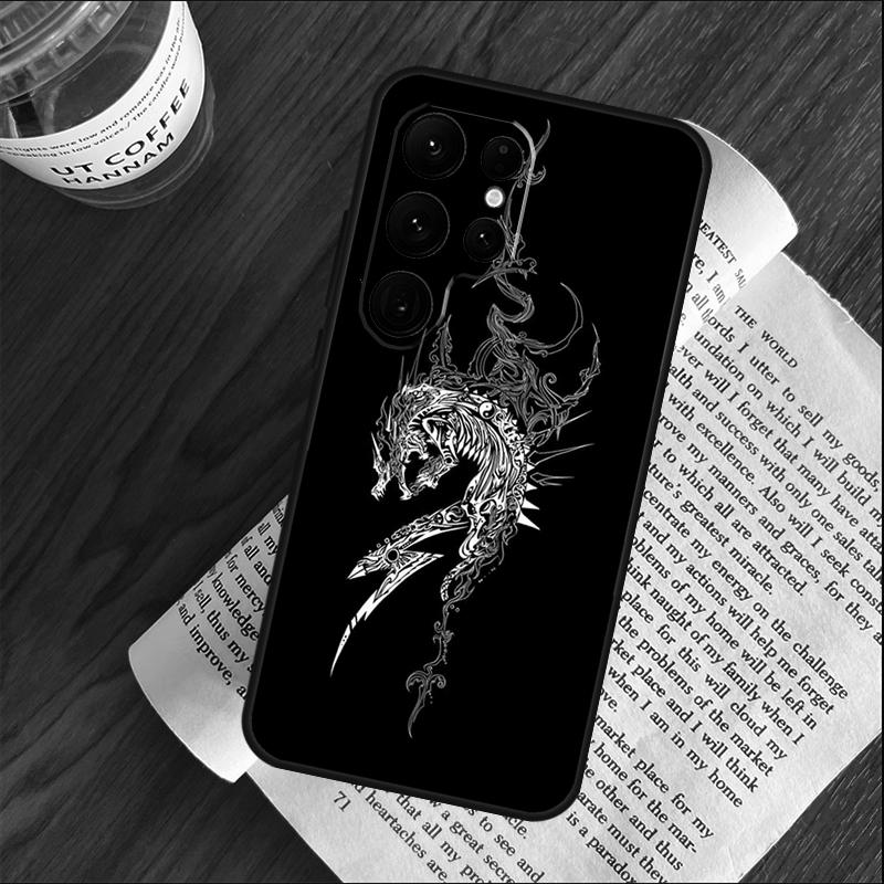 Dragon Dark Theme Case For Samsung Galaxy S25 S24 S23 S22 S21 Ultra S9 S10 S20 Plus S24 FE Funda Cover Shell