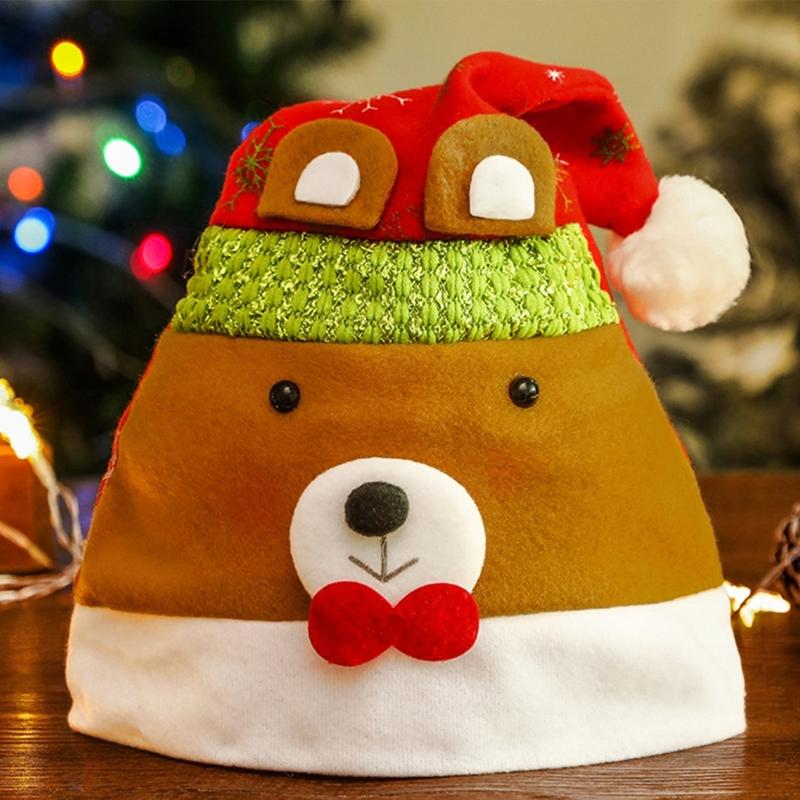 Sequined Christmas Party Santa Hat for Children Adult Pointed Caps Family Gathering Santa Hat Festival Props Headpiece