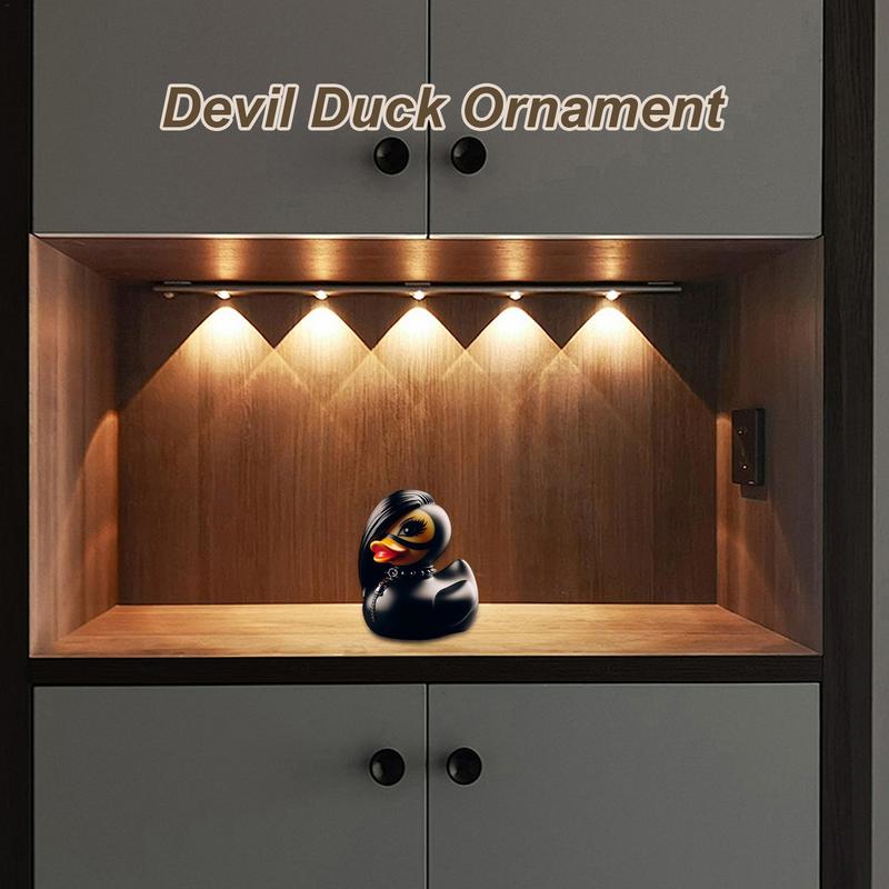 Devil Duck Ornament Car Ducks For Dashboard Satan Punk Gothic Death Rock Duck Bookshelf Desktop Wine Cabinet Decoration