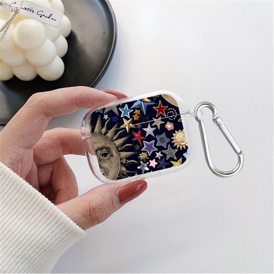 

Star Moon Pattern Case For Airpods 2 Pro Pro2 3 Pro3 1 4 Clear Earphone Cases Cover Airpods Pro 3