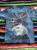 Pánské dámské tričko s krátkým rukávem USA s motivem orla bělohlavého, velikost M, modré tie-dye