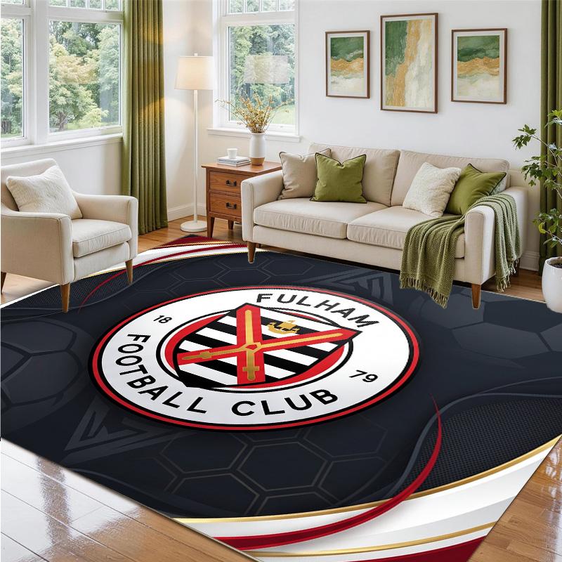 Fulham Voetbal Design Kristalfluweel Tapijt Zacht Decoratief Matje voor Slaapkamer Entree