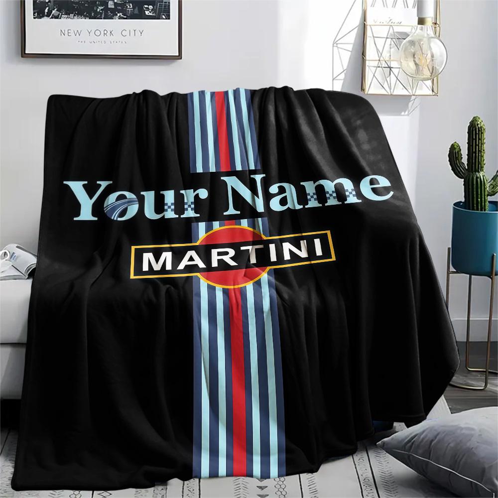 1PC Martini Custom Name Patterned Flannel Blanket Suitable For All Seasons For Home Decor Warmth And Comfort Gifts Holiday Present