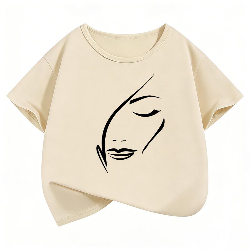 Gothic Vintage Women Face Funny T Shirts Y2k Short Sleeve Kids Childrens Tshirt Boys Girls Summer Spring Casual Top Tee Shirt
