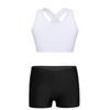 Ärmellose Weste mit Kreuzrücken-Cutout und High-Waist-Shorts mit V-Ausschnitt für Mädchen Yoga Laufen Fitnessstudio Activewear Performance