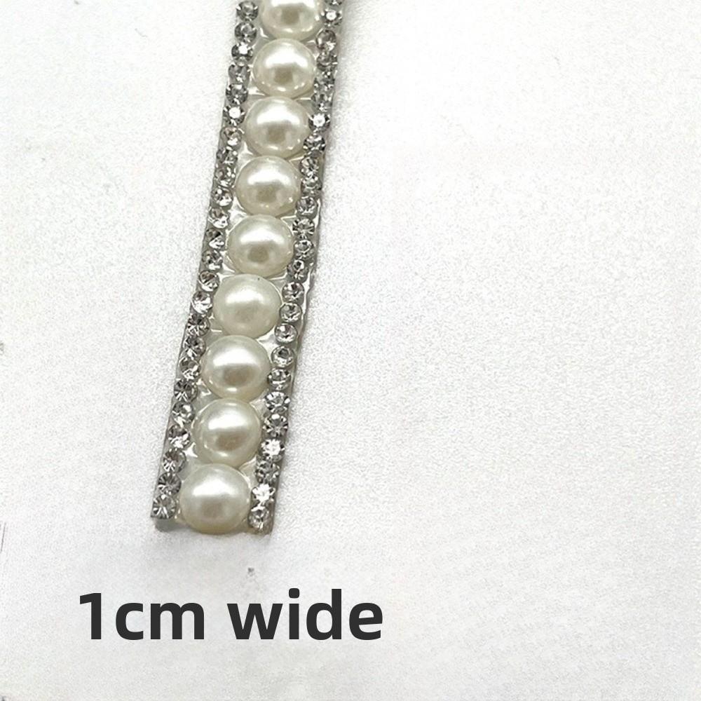 1 Yard Colorful Self-Adhesive Rhinestone Tape DIY Pearl Chain Gifts Crystal Sticker  Wedding Dress