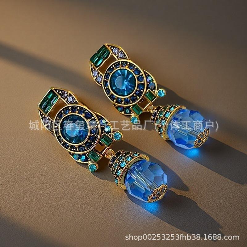 Средневековые винтажные персонализированные круглые серьги модные придворные серьги легкая роскошь роскошные высококлассные серьги