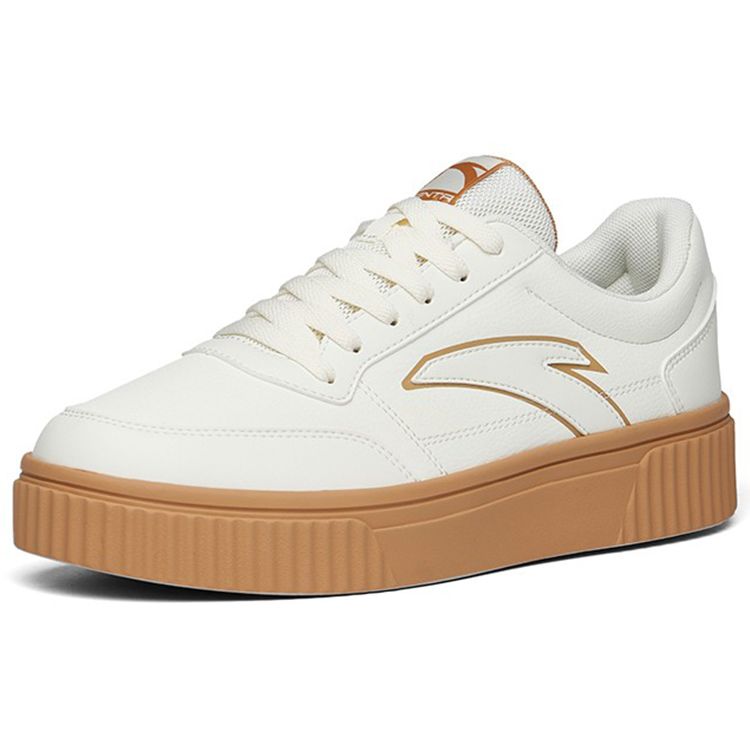 Anta Lifestylová série Plátěné boty Odolné proti opotřebení Tlumení nárazů Nízké Skate boty Pánské tenisky Světle béžová 912228005-6