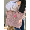 Korean version of casual large-capacity bag women's lazy wind shoulder bag 2025 new canvas tote bag leopard print armpit bag