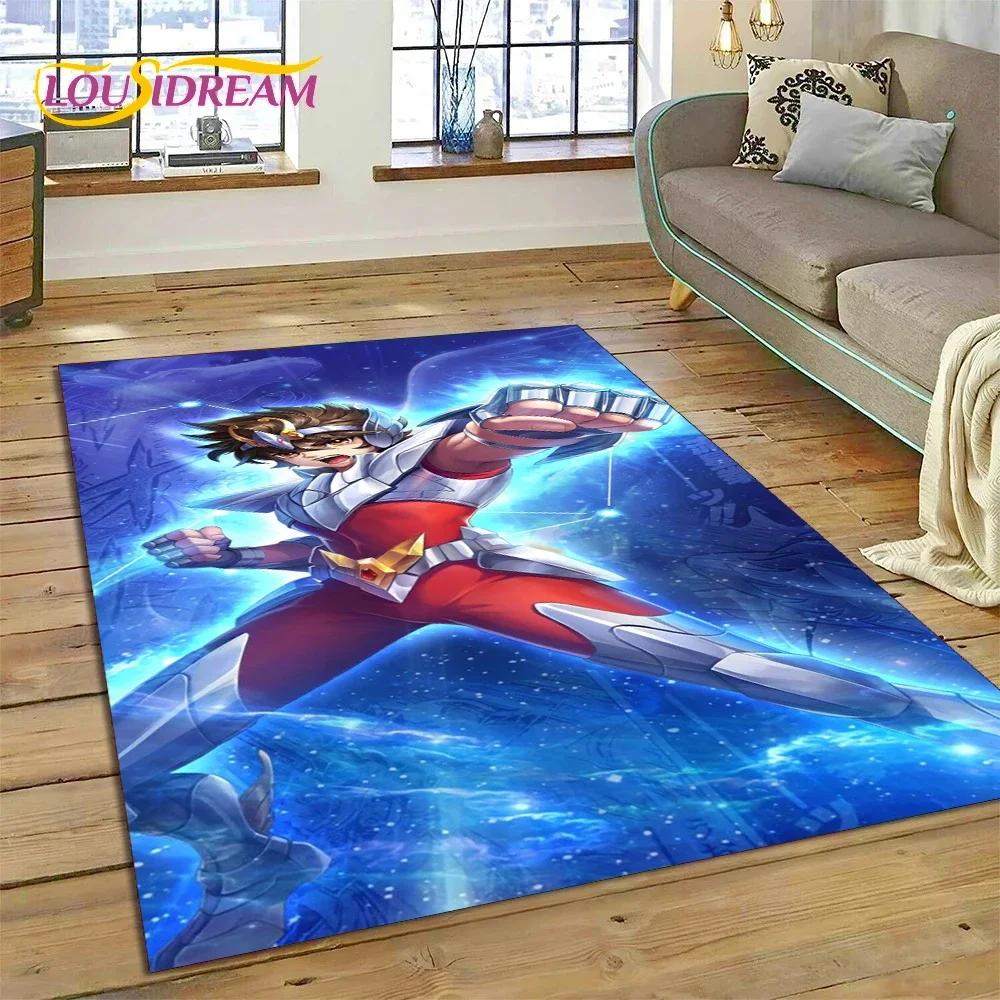 Cartoon Saint Seiya 3D Retro Anime Carpet Rug for Bedroom Living Room Home Sofa Decoration,Children Game Large Decor Floor Mat