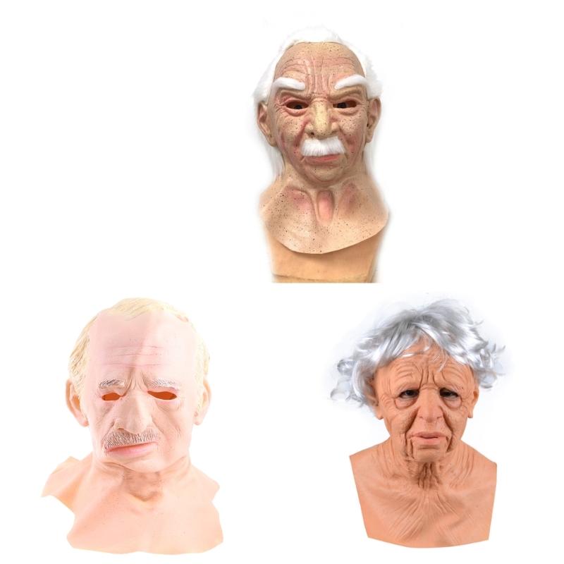 Halloween Old Man Latex Mask Scary Photography Bar Haunted House Decor