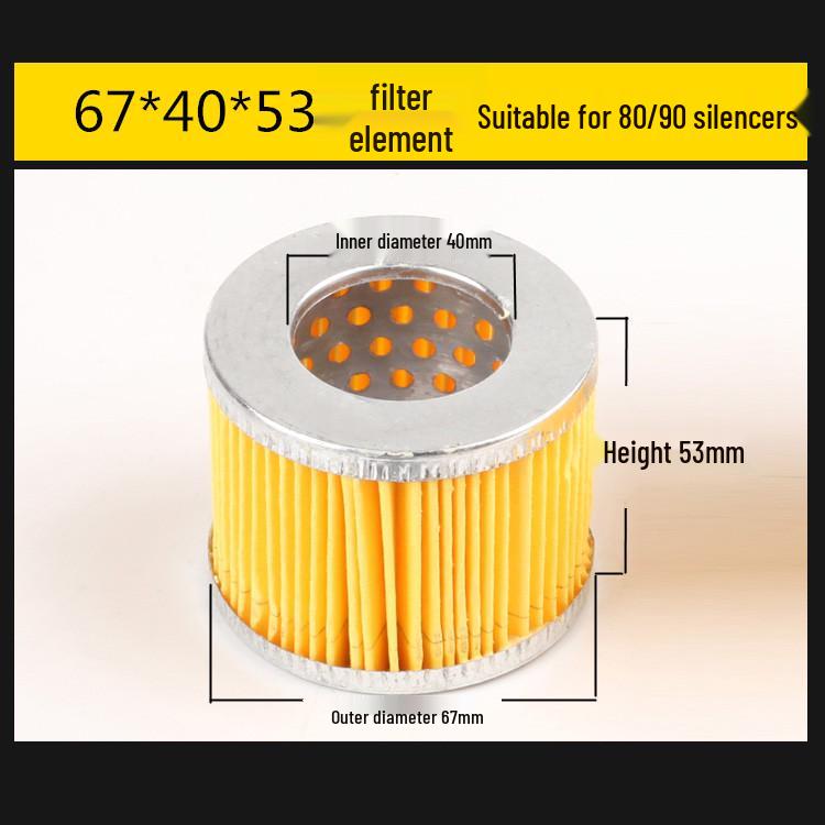 Silenciador de Compressor de Ar de 1/2 Polegada com Filtro Silenciador de 1/4 de Polegada