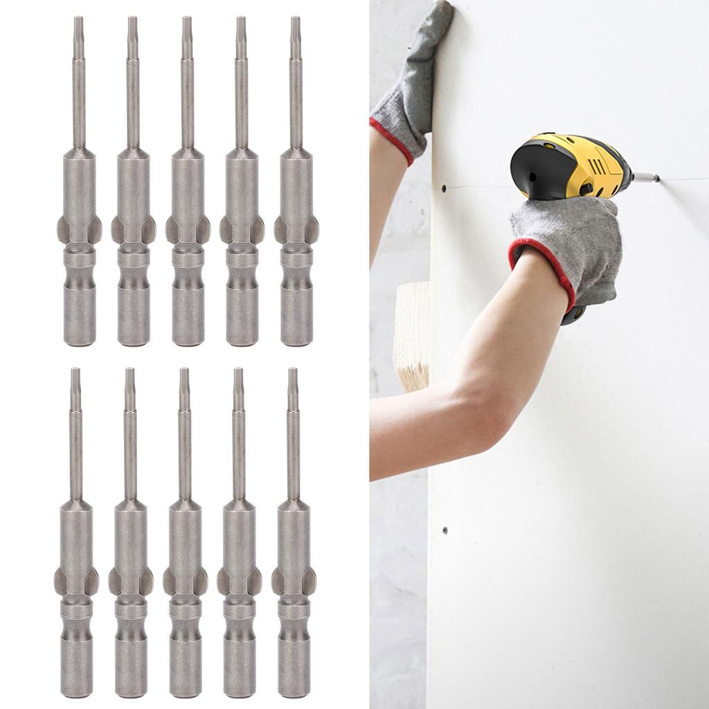 10Pcs Strong Magnetic Head Screwdriver Bits Hex Socket Harden Electric Hardware Supplies