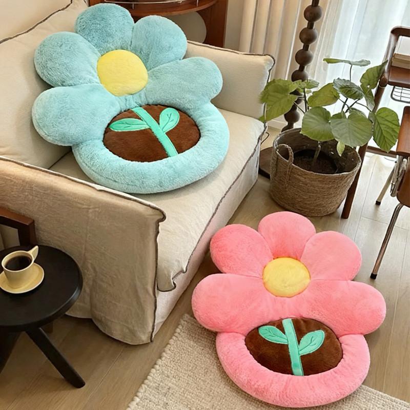 Flower Petal Seat Cushion Plush Car Pillow With Pp Cotton For Home And Office Use