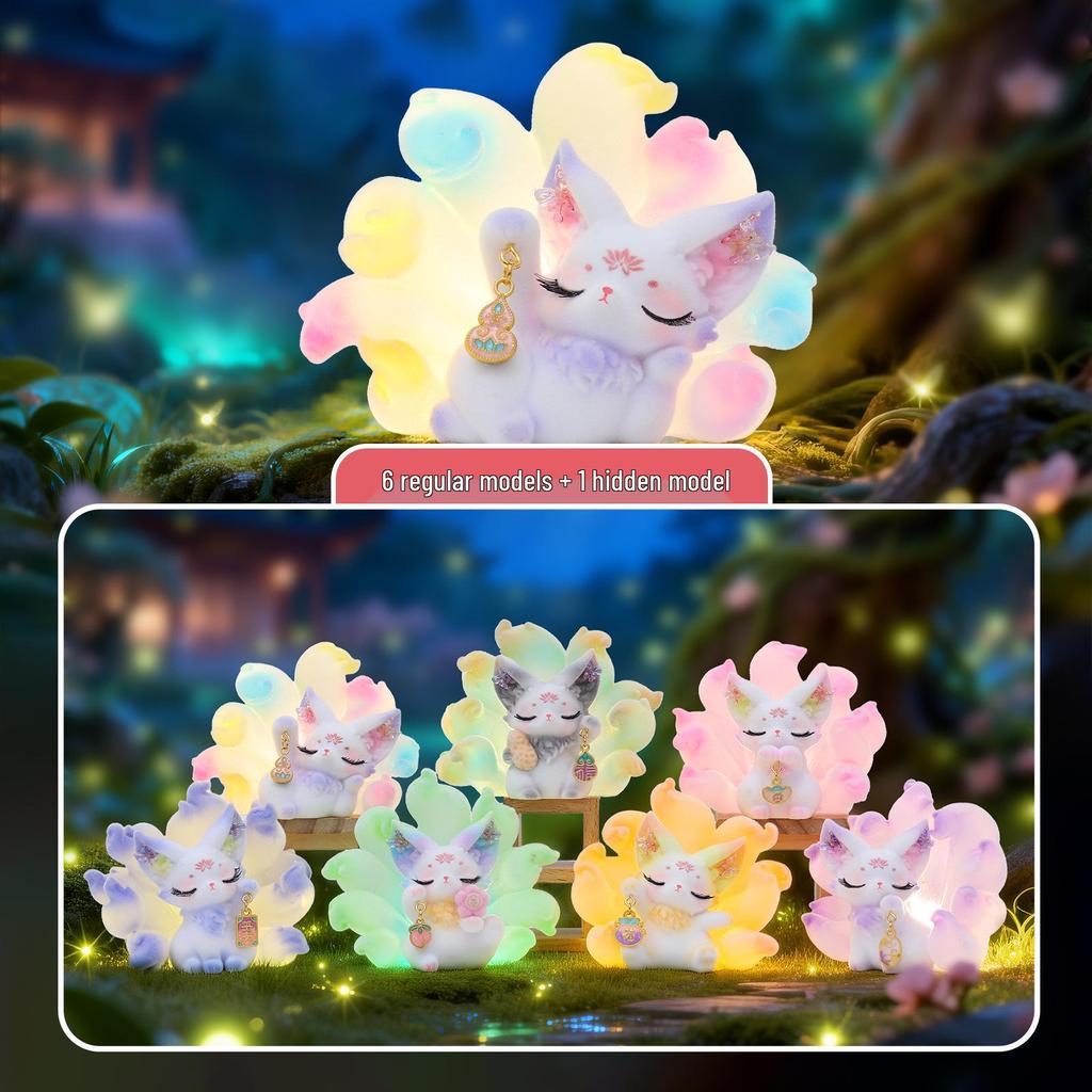 Nine-Tailed Fox Girl Fantasy Figurine: Ancient Wisdom Mystery Box Ornament