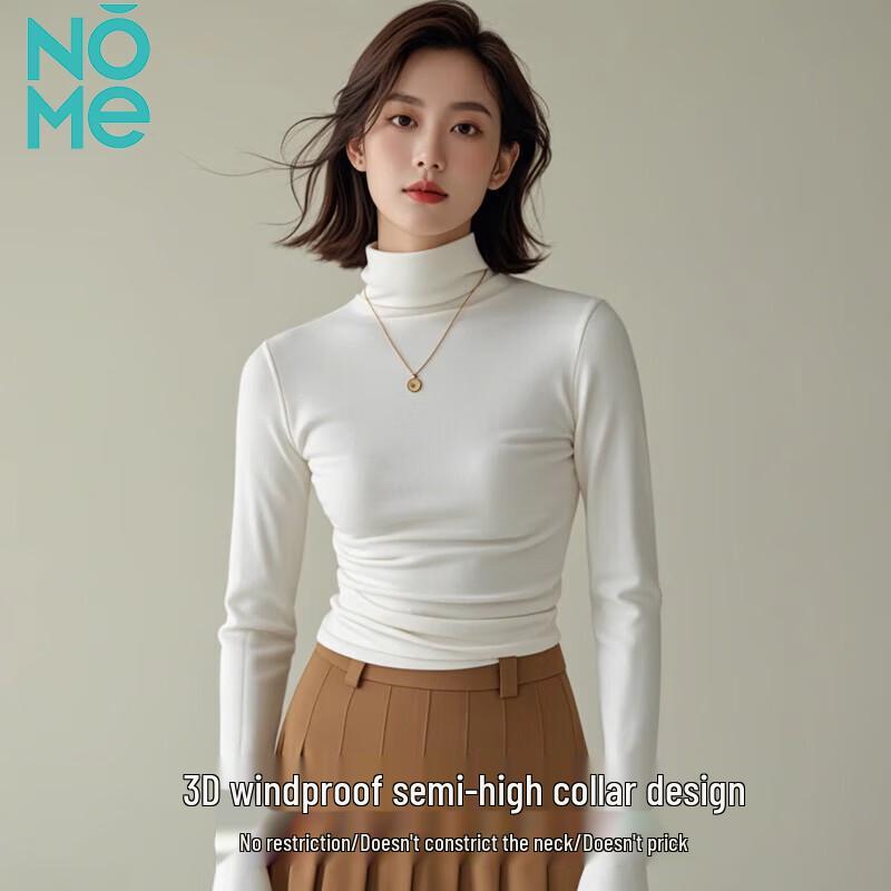 NOME Women s Ribbed Semi-High Neck Long Sleeve Top 2XL