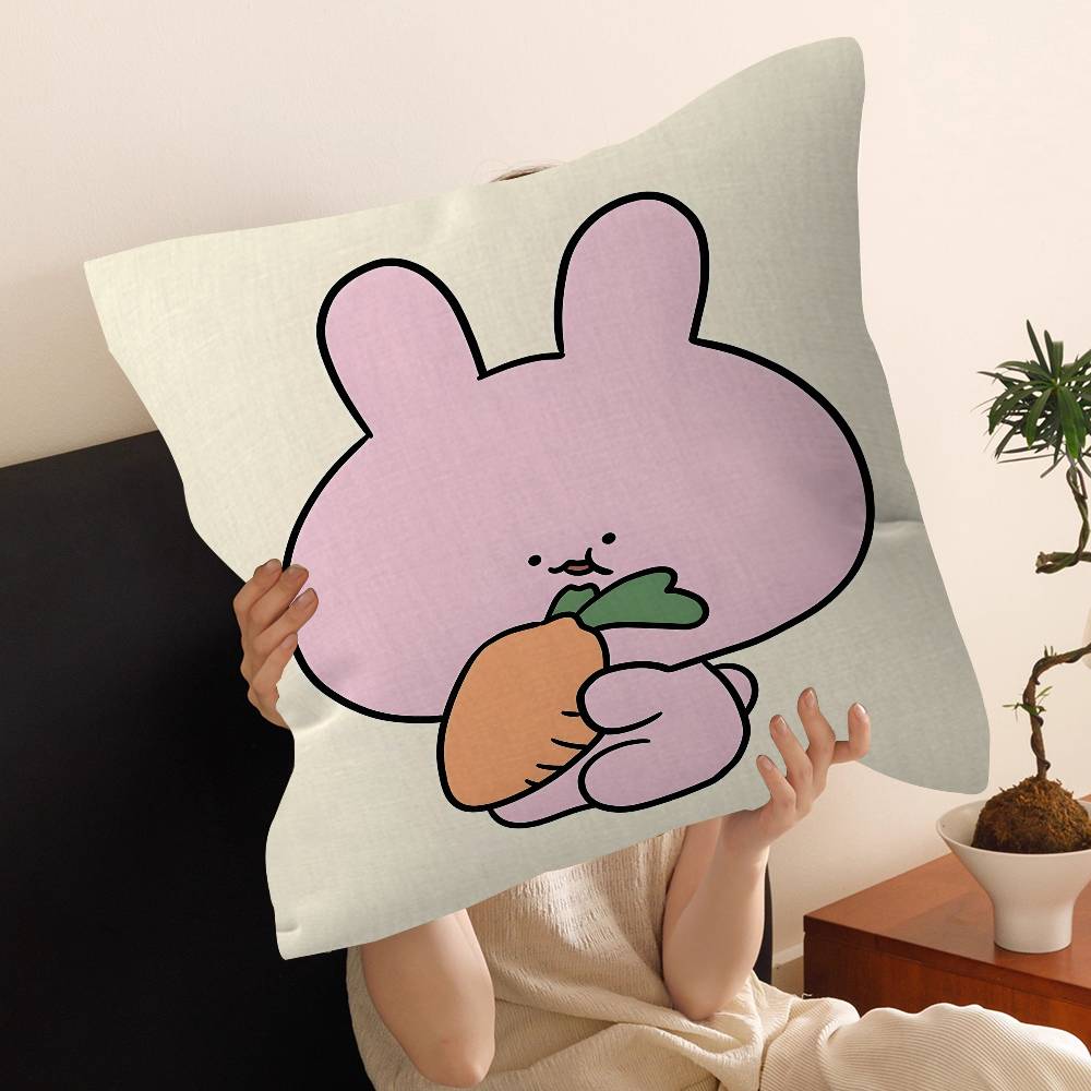 Cartoon Asamimichaan Asleep Cute Asamimi Office Cushion Pillowcase Car Cushion CoverXCM Lumbar Pillowcase Sofa Pillowcover
