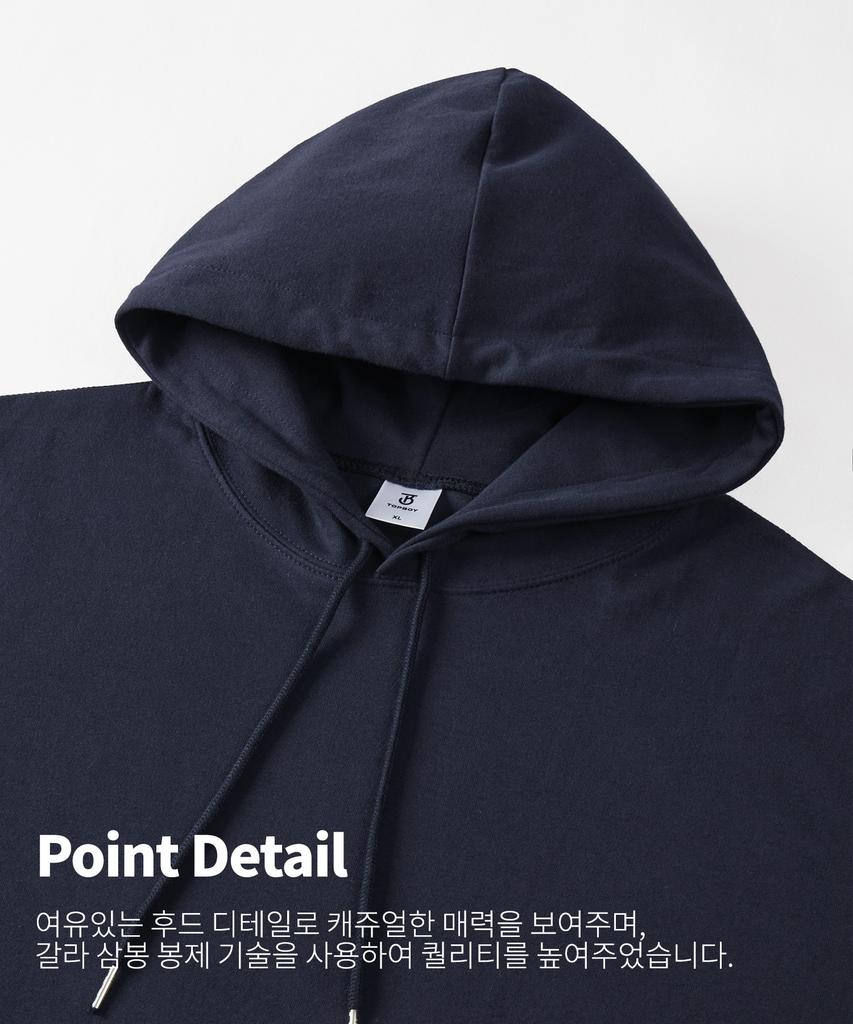 [Non-Fleece Or Fleece-Lined] Essential Oversized Hooded Sweatshirt Navy