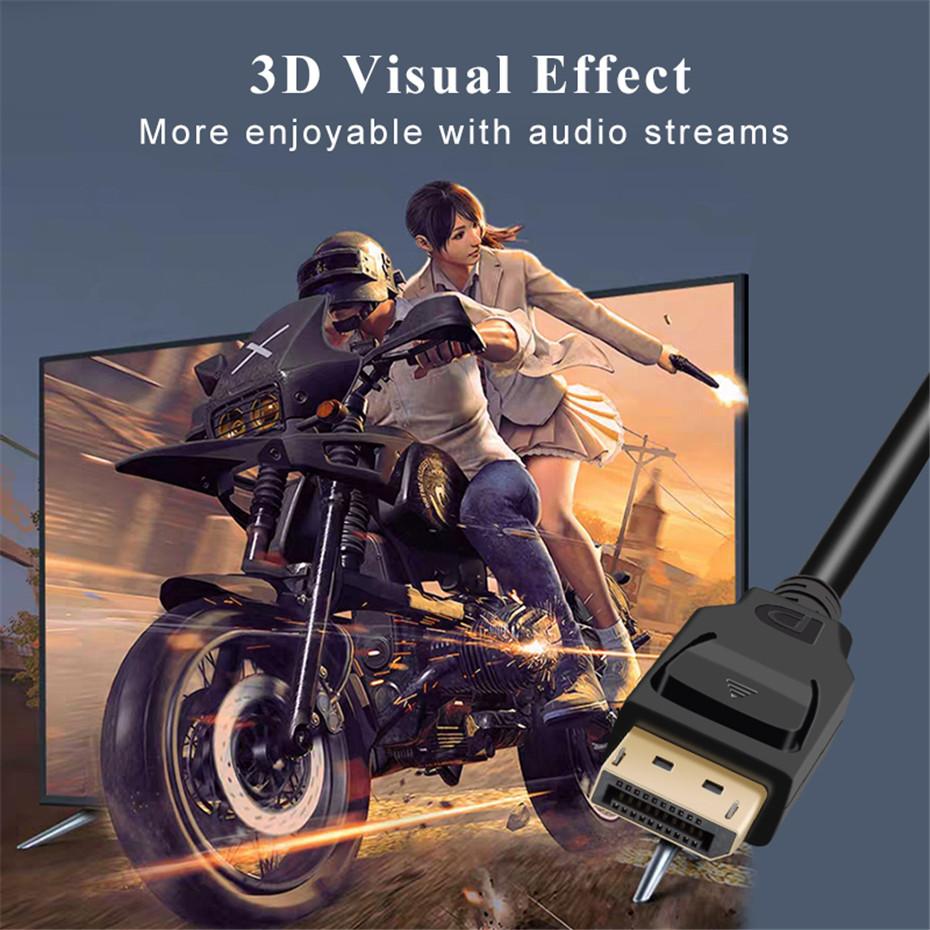 2m DP to DP Monitor Cable 1.4 8K 30Hz 4K 144Hz 32.4Gbps For PC Laptop TV Monitor
