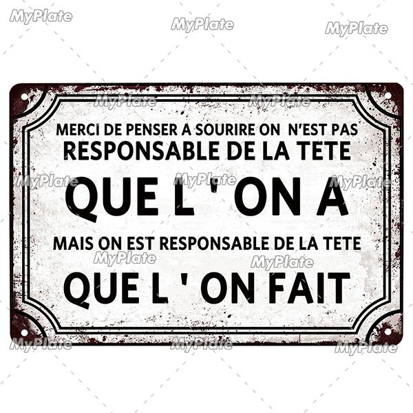 France Poster Vintage Plaque Tin Sign Metal Sign Wall Decor For Bar Plate Crafts Art Poster Custom