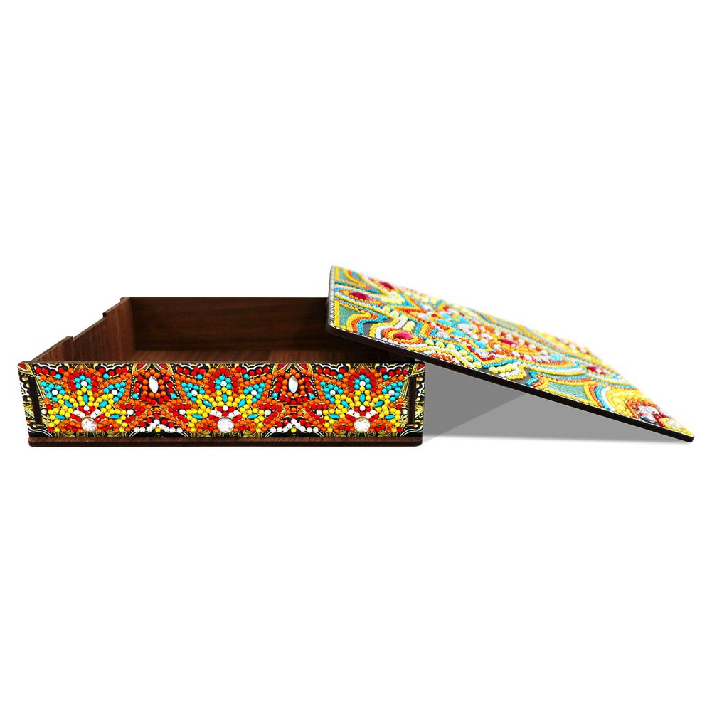 Mandala Diamantová malba Úložný box na šperky DIY Pouzdro na vrtáky speciálního tvaru Umění