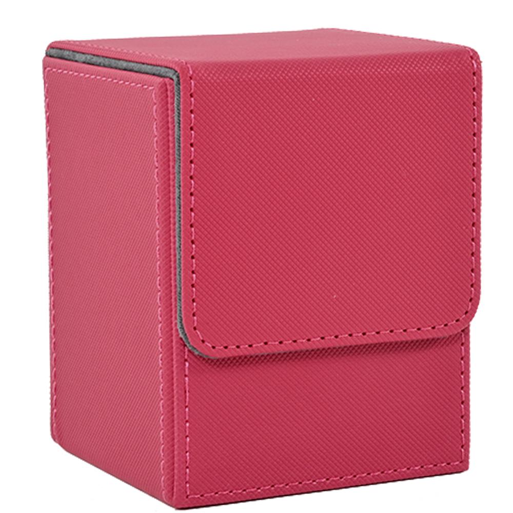 Card Deck Box,Card Storage Box holds 100+ Single Sleeved Cards, PU Leather Magnetic Closure for Magic cards TCG cards