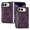 Magnetic Wireless Charging for IPhone Duo Phone Case for IPhone Fold Vintage Leather Kickstand Hard Shockproof Anti Scartch Protective Cover