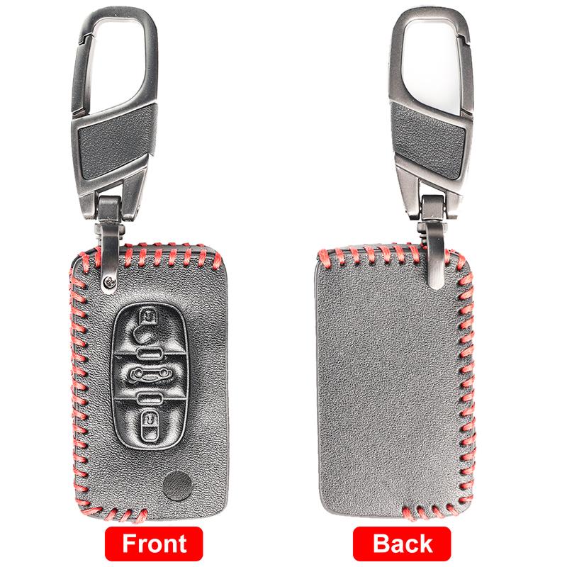 For Peugeot 207 307 308 407 607 807 Citroen Grand C4 Picasso DS3 DS4 Jumpy 3 Button Leather Key Fob Cover Case Protector Shell