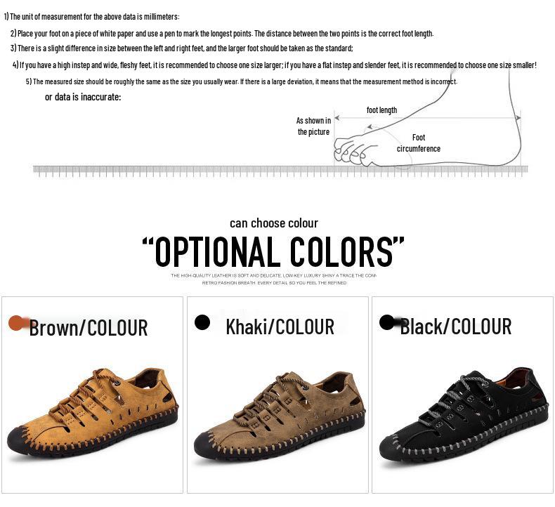 Men's Plus Size Casual Breathable Summer Sandals - Soft Sole Perforated Design
