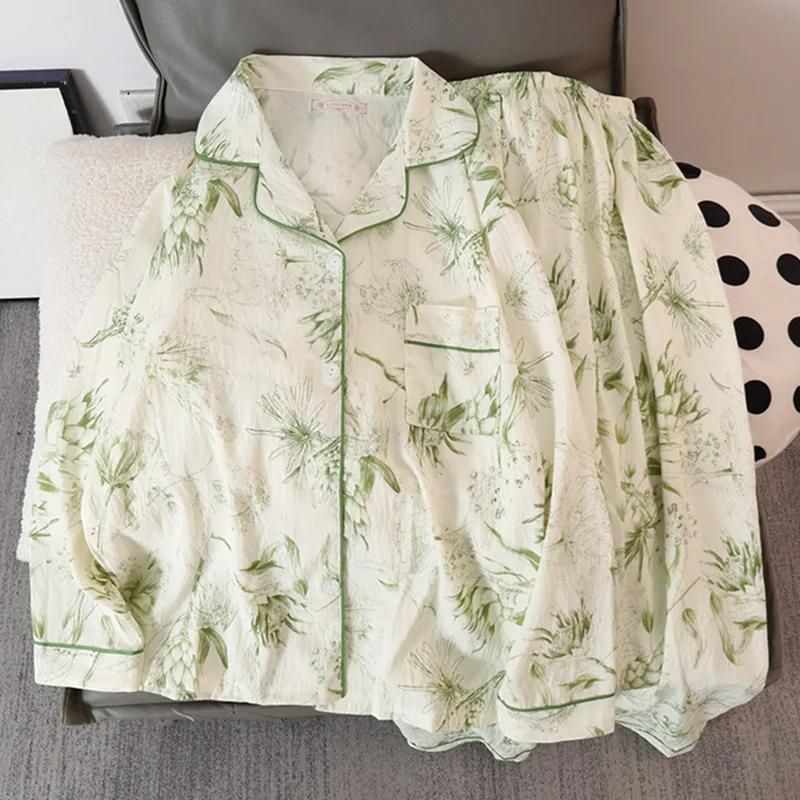 Autumn and Winter New Women's Pajamas Homewear Suit Cloud Cotton Cute Girls Loose Leisure Homewear Spring and Autumn Clothing