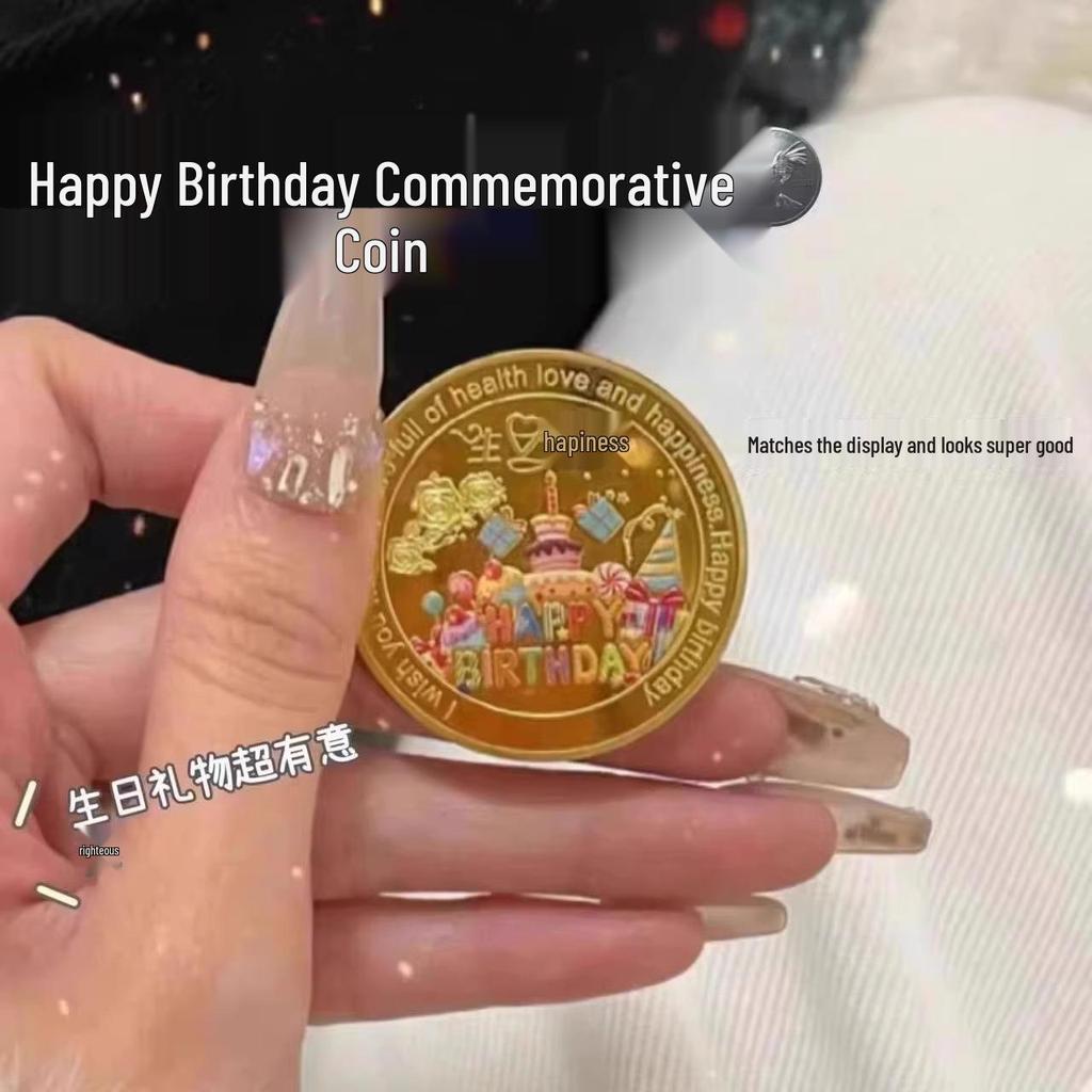 Kolorowy Pamiątkowy Medal na Tort Urodzinowy - Specjalna Oferta dla Nowych Klientów: Kup 2 za 0,01 $ z darmową wysyłką