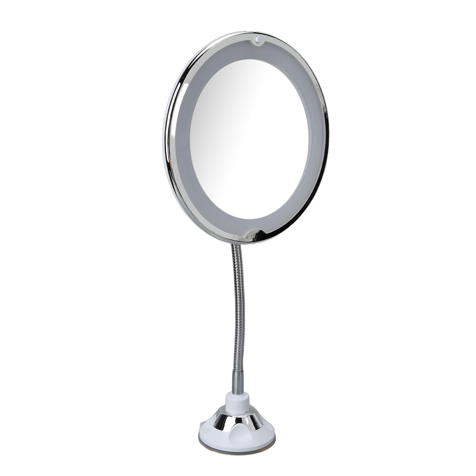 

8 Inch Suction Cup Makeup Mirror 10X with LED White Light 10X Magnify Suction Cup Cosmetic Mirror for Make Up