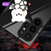 Phone Case For Samsung Galaxy S22 Plus Ultra Cartoon Cheese Glass Cases For Galaxy S20 Fe S21ultra S23plus S21fe Tpu Black Cover